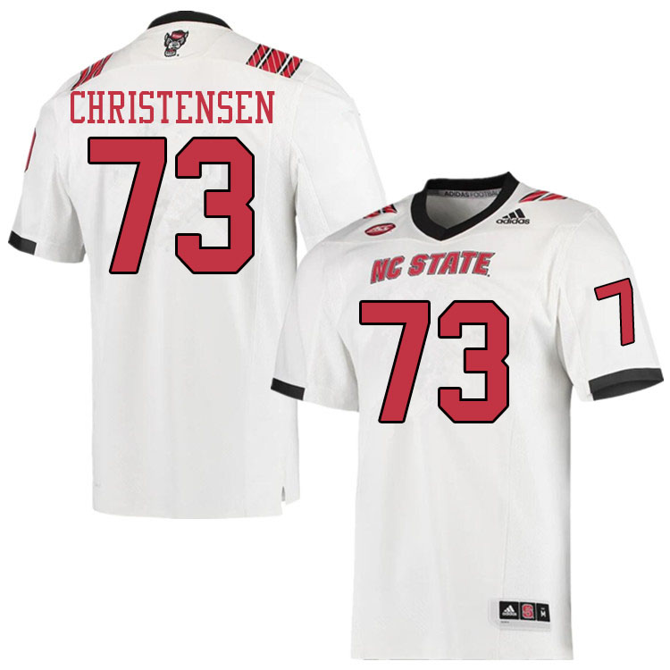 Men #73 Abe Christensen NC State Wolfpack College Football Jerseys Sale-White